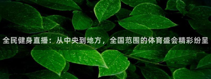 nba直播免费88看球：全民健身直播：从中央到地方，全国范围的体育盛会精彩纷呈